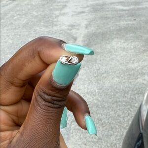 Silver and White Stud Earrings